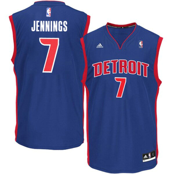 Maillot Detroit Pistons Homme Brandon Jennings 7 adidas Road Réplique Bleu